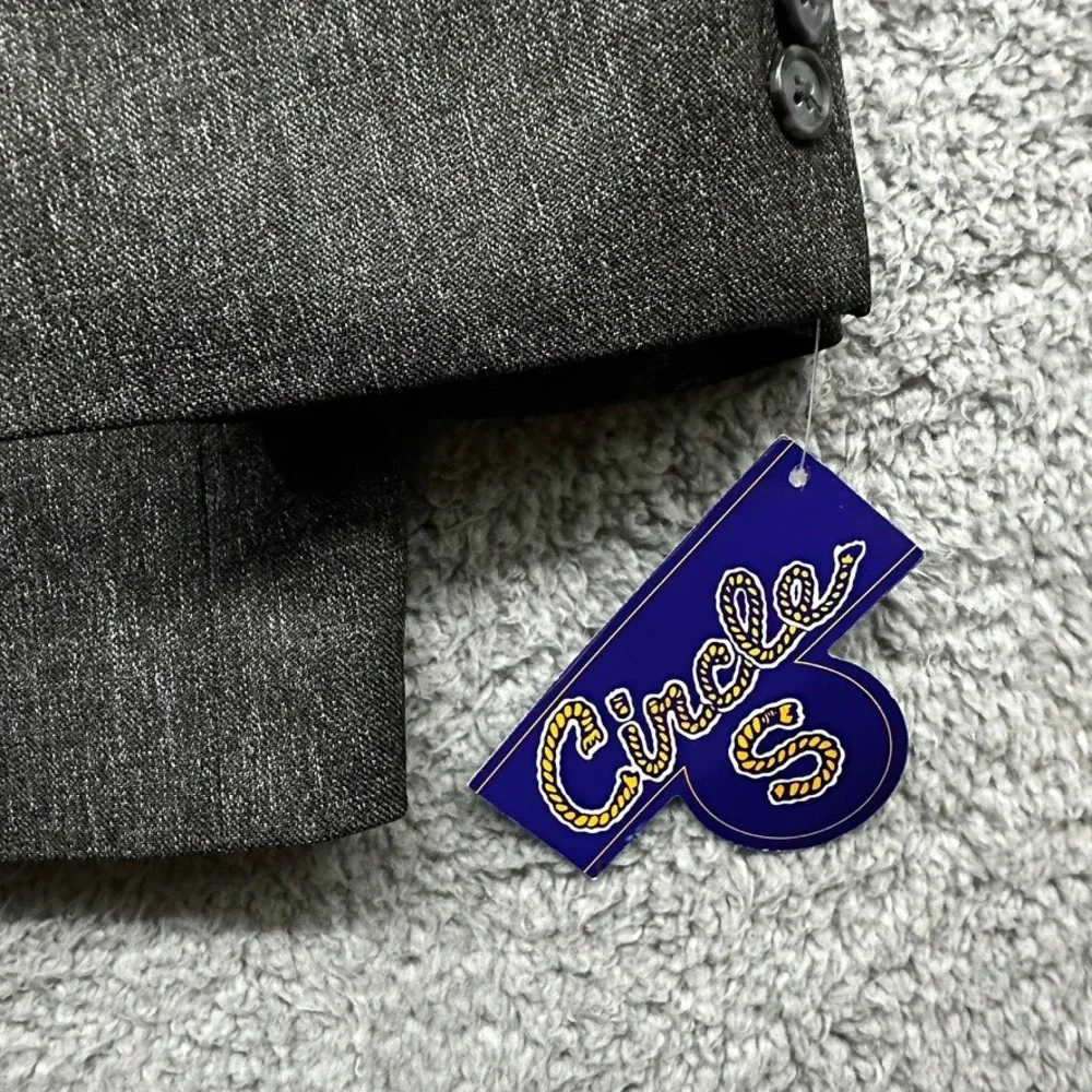 NWT Circle S Mens 52R Grey Western Sport Coat Black Yoke Blazer Cowboy Jacket